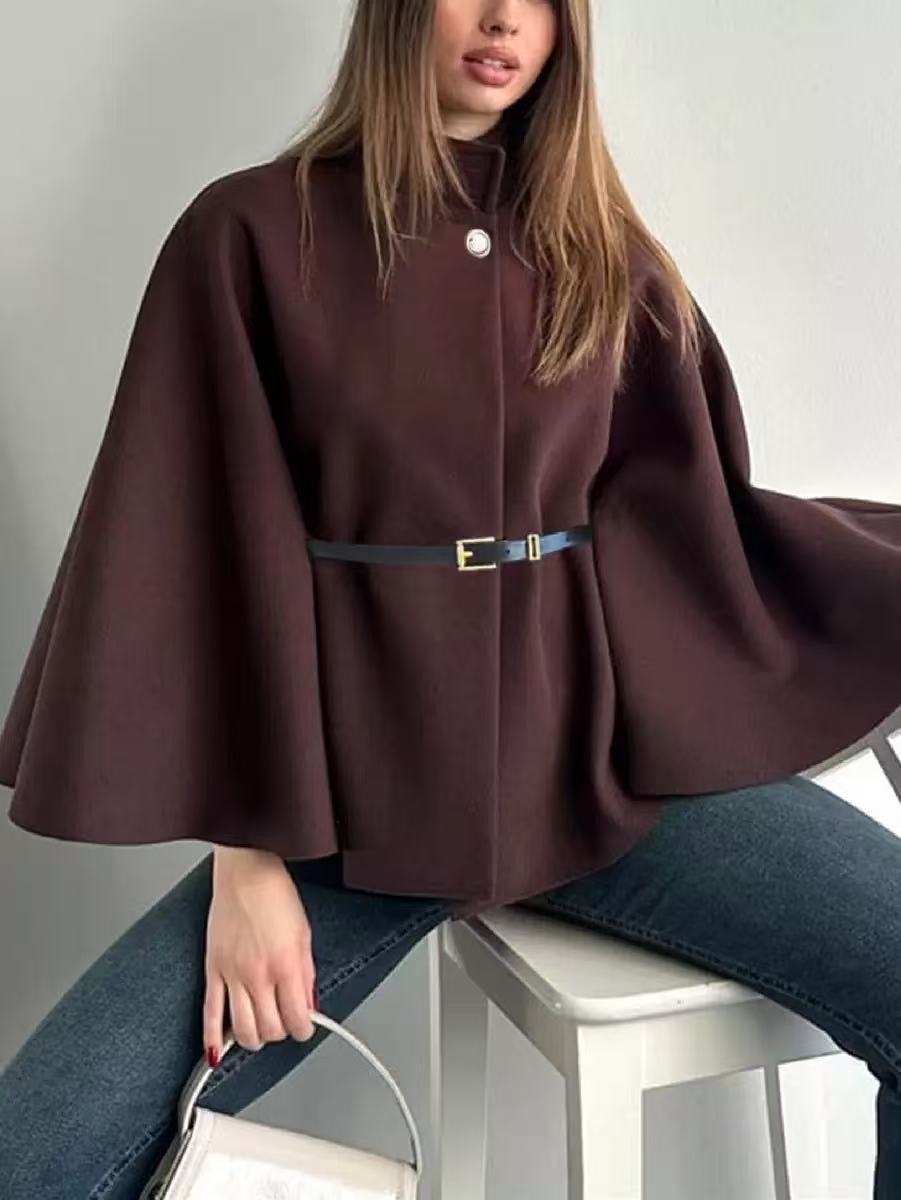 Lisbonne Wool Cape Coat – Ligne Lisbonne | Manteau Cape Élégant Femme